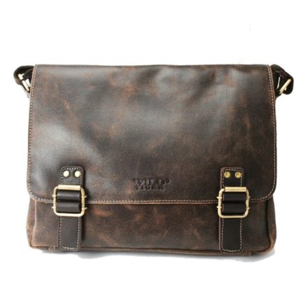 Válltáska, laptoptáska WILD TIGER, hasított bőr