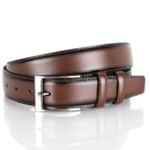 Férfi bőr öv Bremi barna, fekete szélekkel, normál csattal