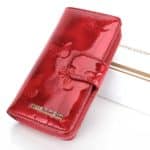 Női bőr pénztárca Gregorio BT116 piros pillangós RFID