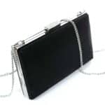 Alkalmi, színházi táska, fém szegély, strasszos, fekete