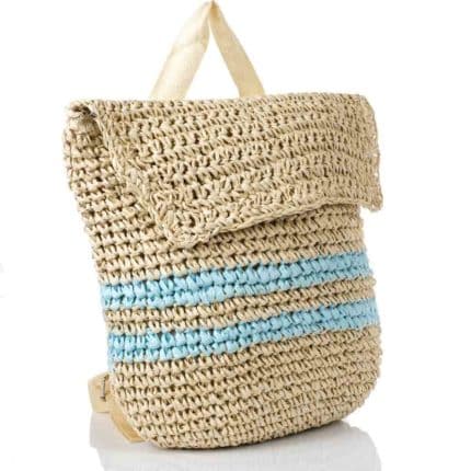 Hátizsák, hátitáska, gyékényszerű, DZR8961-blue