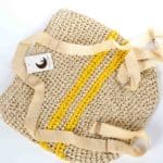 Hátizsák, hátitáska, gyékényszerű, DZR8961-yellow