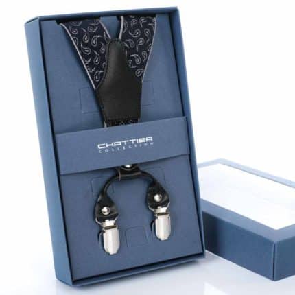 Nadrágtartó Chattier sötétkék mintás 3,5 cm