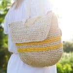 Hátizsák, hátitáska, gyékényszerű, DZR8961-yellow