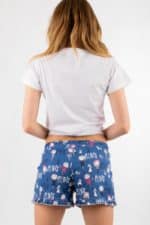 Női pizsama Paris 100% pamut, fehér-kék