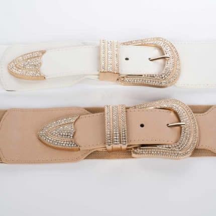 Alkalmi öv, rugalmas, strasszos csattal