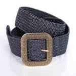 Elegáns öv, fonott, négyszög fém csattal, 26211 kék