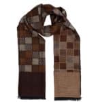 Férfi sál barna kockás 175 x 30 _