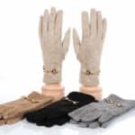 Női mintás kesztyű fém dísszel (4)