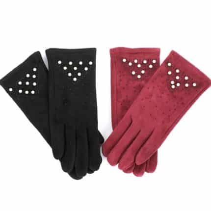 Női kesztyű gyöngyökkel díszítve