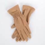 Női kesztyű passzés csuklórésszel, 30% pamut bézs (1)