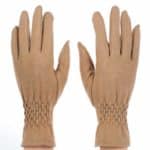 Női kesztyű passzés csuklórésszel, 30% pamut bézs (1)