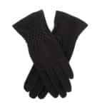 Női kesztyű passzés csuklórésszel, 30% pamut fekete (1)