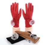 Női kesztyű szőrmebojttal 30% pamut