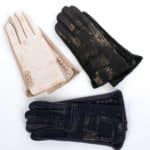 Női mintás kesztyű nyomott arany mintával