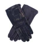 Női mintás kesztyű nyomott arany mintával kék (2)