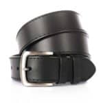 Bőr öv szélein varrással, Marquis, fekete