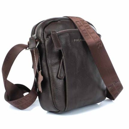 Férfi bőr válltáska Harvey Miller Polo Club barna