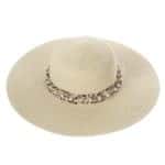 Nyári kalap gyöngyökkel natúr H-07