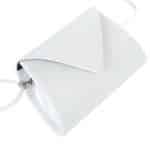 Alkalmi női táska, Kalet, fehér, fényes (1)