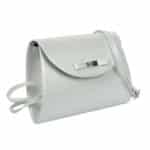 Alkalmi női táska, ezüstszürke csillogó, íves szabás