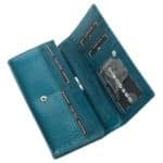 Bőr pénztárca Gregorio PT100 türkiz RFID