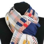 Női sál Jolban kék piros minta 90 x 180