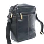 Férfi válltáska valódi bőr, fekete, Peterson TB117