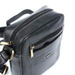 Férfi válltáska valódi bőr, fekete, Peterson TB117