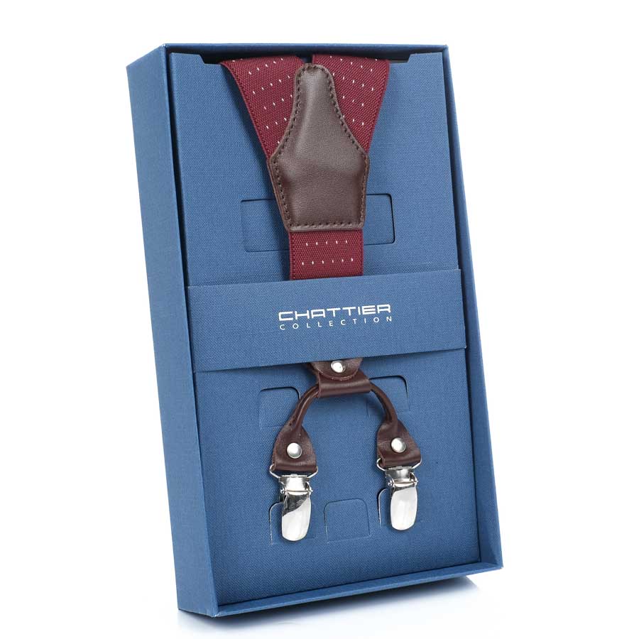 Nadrágtartó Hózentróger Chattier bordó pöttyös (1) Nadrágtartó Hózentróger Chattier bordó pöttyös