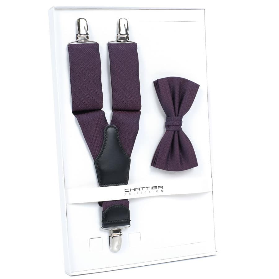 Nadrágtartó csokornyakkendővel Chattier sötétlila (1) Nadrágtartó csokornyakkendővel Chattier sötétlila
