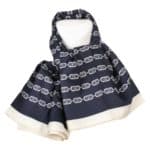 Tavaszi kendő sötétkék mintás 90 x 90