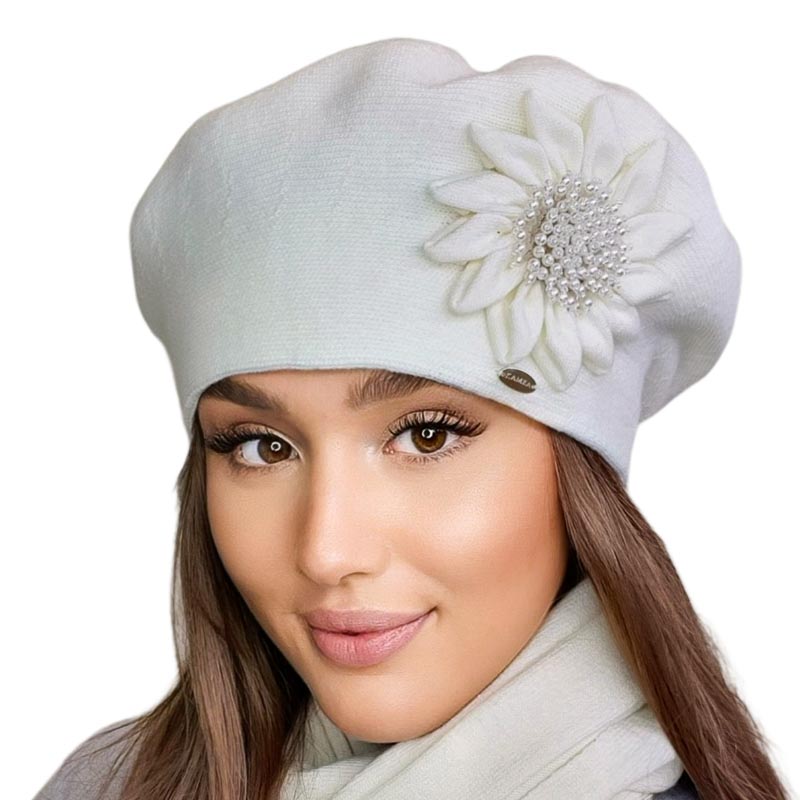 Női beret sapka Kamea Jasmin ekrü Női beret sapka Kamea Jasmin ekrü