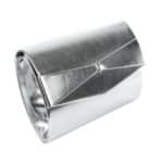 Női alkalmi táska fényes ezüst, masnis