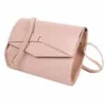 Női alkalmi táska matt púderrózsaszín, masnis