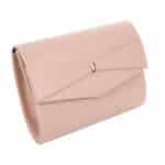 Női alkalmi táska matt púderrózsaszín, masnis