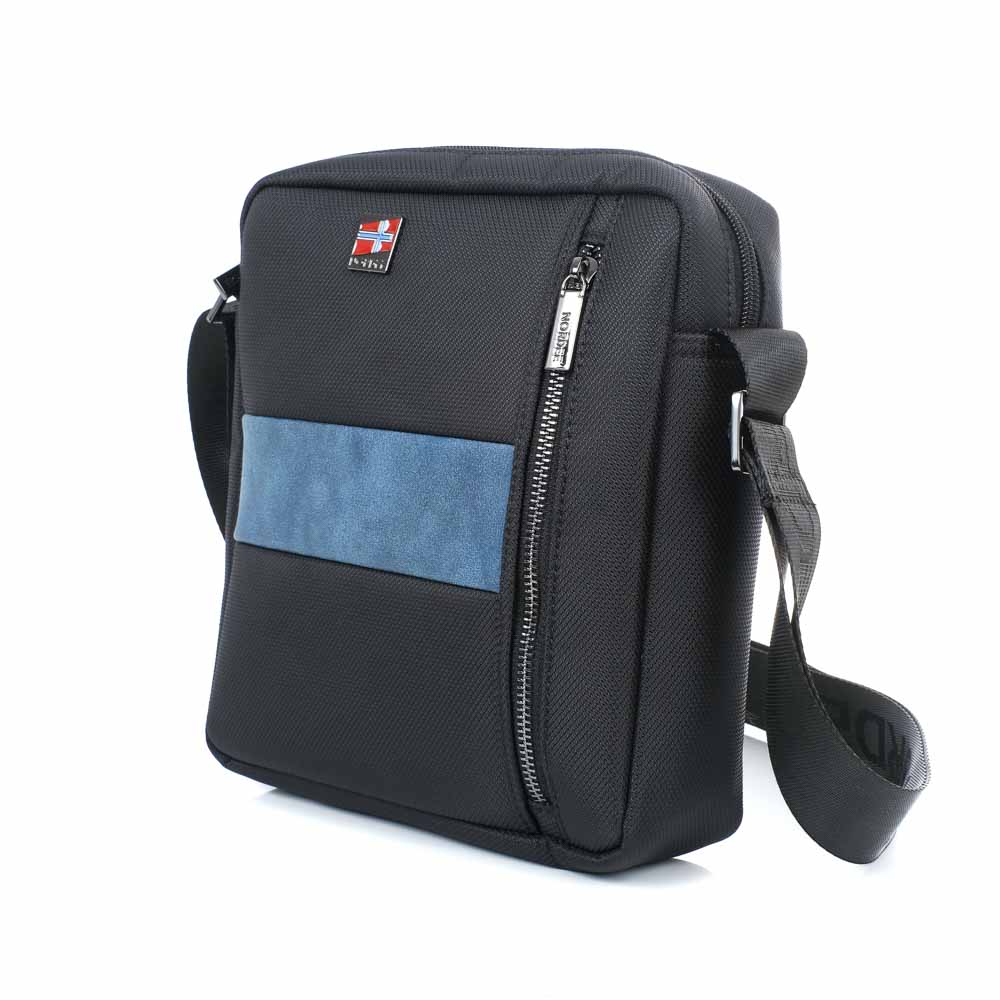 Férfi válltáska Nordee S112 fekete kék (2) Férfi válltáska Nordee S112 fekete kék