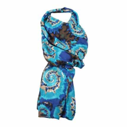 Átmeneti kendő Katier kék-barna 85 x 190