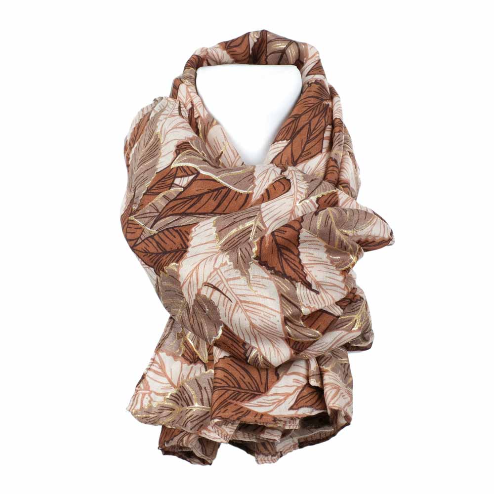 Átmeneti kendő barna falevelek 50% pamut, 85 x 185 (1) Átmeneti kendő barna falevelek 50% pamut, 85 x 185