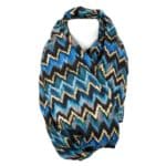 Átmeneti kendő kék-arany mintás 85 x 190