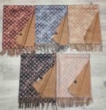 Női sál kétoldalas mintás-arany, 30% pamut