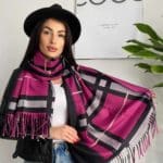 Női sál kockás mintával 50% kasmír