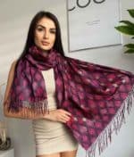 Női sál színes 20% gyapjú 77325 80 x 175 pink (1)