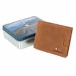 Bőr pénztárca fémdobozban Peterson N79 RFID barna